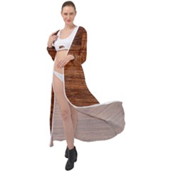 Brown Wooden Texture Maxi Chiffon Beach Wrap by nateshop