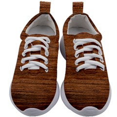 Brown Wooden Texture Kids Athletic Shoes by nateshop