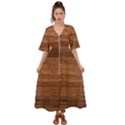 Brown Wooden Texture Kimono Sleeve Boho Dress View1