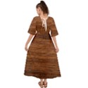 Brown Wooden Texture Kimono Sleeve Boho Dress View2