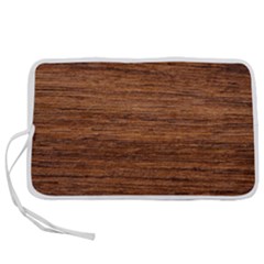 Brown Wooden Texture Pen Storage Case (l) by nateshop