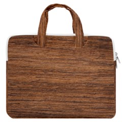 Brown Wooden Texture Macbook Pro 16  Double Pocket Laptop Bag  by nateshop