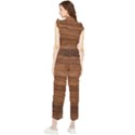 Brown Wooden Texture Women s Frill Top Chiffon Jumpsuit View2