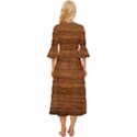 Brown Wooden Texture Midsummer Wrap Dress View4