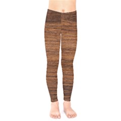 Brown Wooden Texture Kids  Classic Winter Leggings