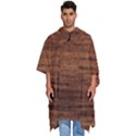 Brown Wooden Texture Men s Hooded Rain Ponchos View1