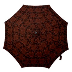 Brown Floral Pattern Floral Greek Ornaments Hook Handle Umbrellas (small) by nateshop