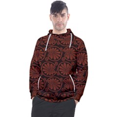 Brown Floral Pattern Floral Greek Ornaments Men s Pullover Hoodie by nateshop