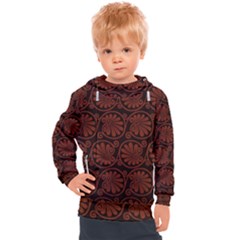 Brown Floral Pattern Floral Greek Ornaments Kids  Hooded Pullover by nateshop