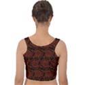 Brown Floral Pattern Floral Greek Ornaments Velvet Crop Top View2