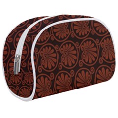 Brown Floral Pattern Floral Greek Ornaments Make Up Case (medium) by nateshop