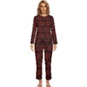 Brown Floral Pattern Floral Greek Ornaments Womens  Long Sleeve Lightweight Pajamas Set View1