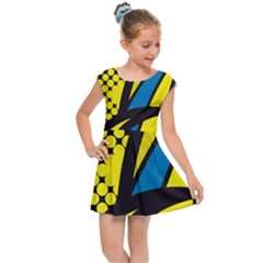 Colorful Abstract Background Art Kids  Cap Sleeve Dress by nateshop