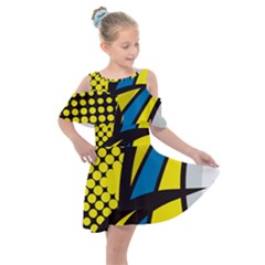 Colorful Abstract Background Art Kids  Shoulder Cutout Chiffon Dress by nateshop