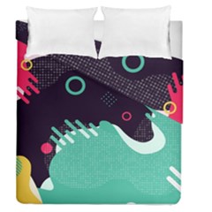 Colorful Background, Material Design, Geometric Shapes Duvet Cover Double Side (queen Size) by nateshop