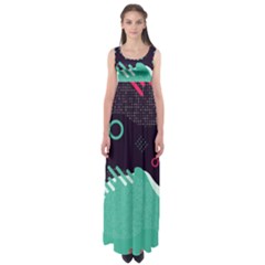 Colorful Background, Material Design, Geometric Shapes Empire Waist Maxi Dress by nateshop