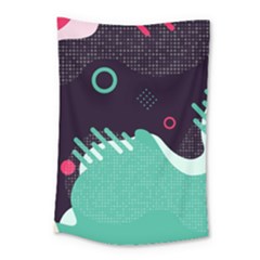 Colorful Background, Material Design, Geometric Shapes Small Tapestry by nateshop