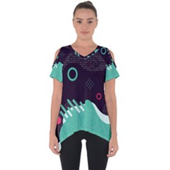 Colorful Background, Material Design, Geometric Shapes Cut Out Side Drop T-shirt by nateshop