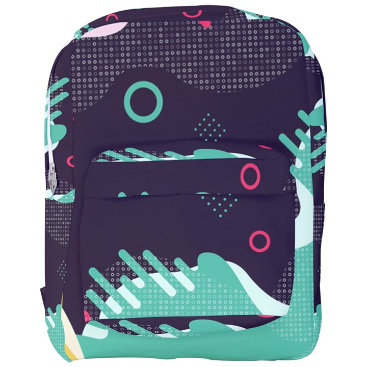 Colorful Background, Material Design, Geometric Shapes Full Print Backpack