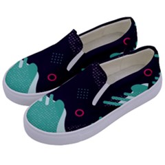 Colorful Background, Material Design, Geometric Shapes Kids  Canvas Slip Ons by nateshop