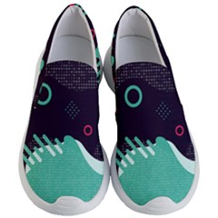 Colorful Background, Material Design, Geometric Shapes Women s Lightweight Slip Ons by nateshop