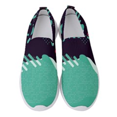 Colorful Background, Material Design, Geometric Shapes Women s Slip On Sneakers by nateshop