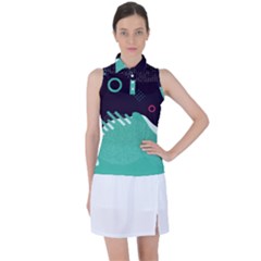 Colorful Background, Material Design, Geometric Shapes Women s Sleeveless Polo T-shirt by nateshop