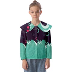 Colorful Background, Material Design, Geometric Shapes Kids  Peter Pan Collar Blouse by nateshop