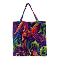 Colorful Floral Patterns, Abstract Floral Background Grocery Tote Bag