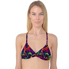 Colorful Floral Patterns, Abstract Floral Background Reversible Tri Bikini Top