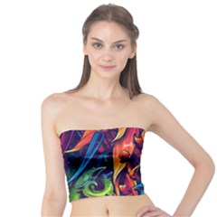 Colorful Floral Patterns, Abstract Floral Background Tube Top by nateshop