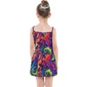 Colorful Floral Patterns, Abstract Floral Background Kids  Summer Sun Dress View2