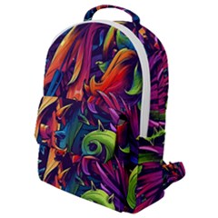 Colorful Floral Patterns, Abstract Floral Background Flap Pocket Backpack (small) by nateshop