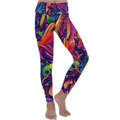 Colorful Floral Patterns, Abstract Floral Background Kids  Lightweight Velour Classic Yoga Leggings by nateshop