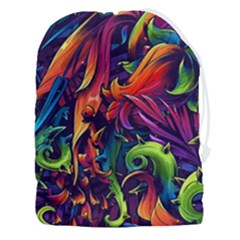 Colorful Floral Patterns, Abstract Floral Background Drawstring Pouch (3xl) by nateshop