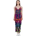 Colorful Floral Patterns, Abstract Floral Background V-Neck Camisole Jumpsuit View1