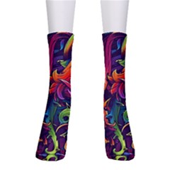 Colorful Floral Patterns, Abstract Floral Background Crew Socks by nateshop