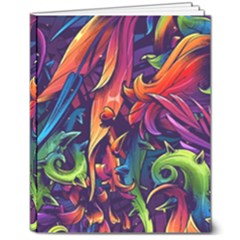 Colorful Floral Patterns, Abstract Floral Background 8  x 10  Hardcover Notebook