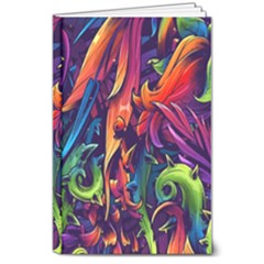 Colorful Floral Patterns, Abstract Floral Background 8  X 10  Hardcover Notebook by nateshop