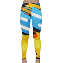 Colorful Paint Strokes Classic Yoga Leggings by nateshop