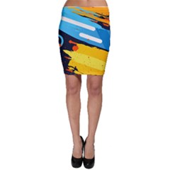 Colorful Paint Strokes Bodycon Skirt by nateshop