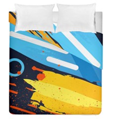 Colorful Paint Strokes Duvet Cover Double Side (queen Size) by nateshop