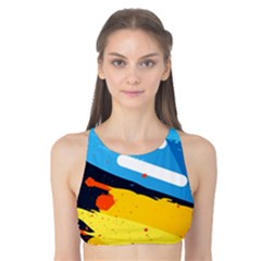 Colorful Paint Strokes Tank Bikini Top by nateshop