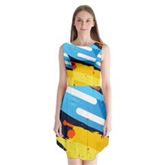 Colorful Paint Strokes Sleeveless Chiffon Dress   by nateshop