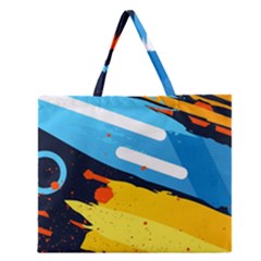 Colorful Paint Strokes Zipper Large Tote Bag by nateshop