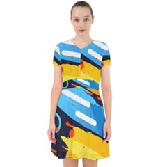 Colorful Paint Strokes Adorable In Chiffon Dress by nateshop