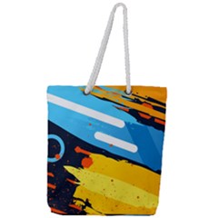 Colorful Paint Strokes Full Print Rope Handle Tote (large) by nateshop