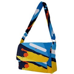 Colorful Paint Strokes Full Print Messenger Bag (s) by nateshop