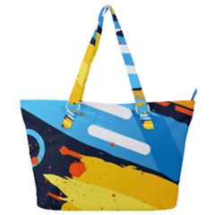 Colorful Paint Strokes Full Print Shoulder Bag by nateshop