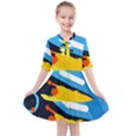 Colorful Paint Strokes Kids  All Frills Chiffon Dress View1